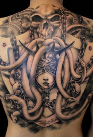 Patrón de tatuaxe Medusa estilo fresco