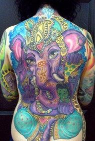 žena plná záda jako tetování boha