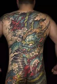 Full of wonderful colorful big dragon tattoos