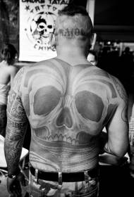 Full back black ashes with line totem tattoo pattern
