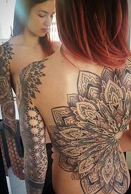 Flower arm tattoo female beautiful full back decorative mandala flower tattoo picture