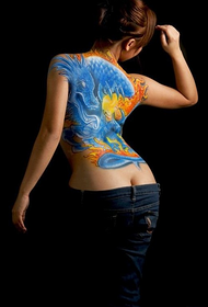 Female full back dragon tattoo