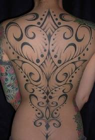 Achter het vestvormige vlinder-gesuperponeerde tattoo-patroon Daquan