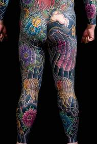 Two domineering color full back totem tattoo tattoos