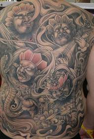 Coole Full Back Tattoos für vier Könige