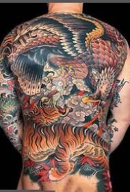 Domineering traditional style of the full back tattoo picture works 9