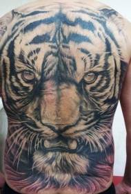 Back cute tiger head white tattoo pattern