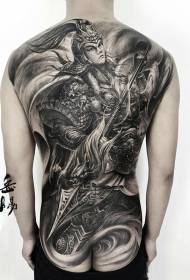 Full back god will Zhao Zilong tattoo pattern