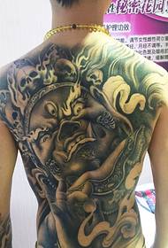 Very fierce full back classic tattoo pattern