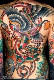 Full back mythology Dapeng dragon tattoo patroon