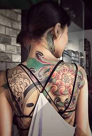 Hipster girl full of color totem tattoo tattoo