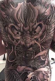 Full back dragon tattoo pattern
