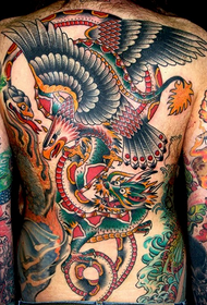 Full bak Dragon Snake Wars Tattoo