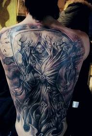 European and American style full of death tattoo