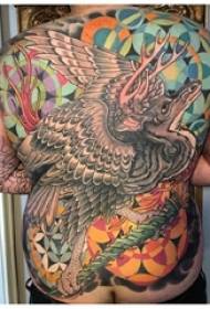 Hela tatueringsmönstret för manlig ryggmålad tatuering
