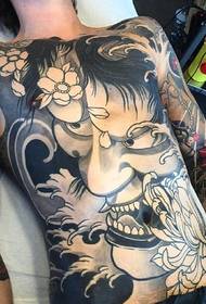 Two full-back color big prajna tattoo pictures