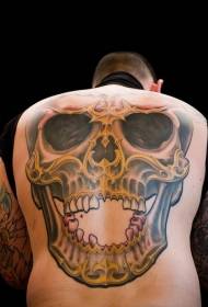 Back golden skull personalized tattoo pattern