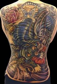 Xiongfeng proud full back tiger pattern color tattoo