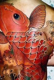 Stor rygg klassisk stor koi tatuering mönster