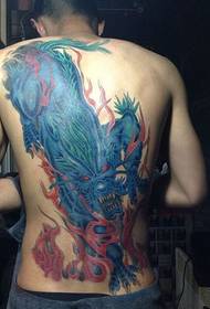 Tatuaje azul de unicornio