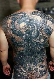 Ang bug-os nga back tattoo nga totem nga tattoo hilabihan ka ihalas ug domineering