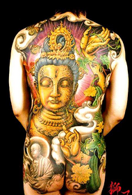 Overheersende gouden Boeddha-tatoeage