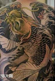 Full back squid tattoo pattern