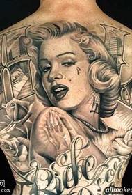 Full back woman tattoo