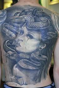 Man vol huilende Medusa tattoo-patroon