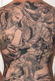 Full-back anděl tetování