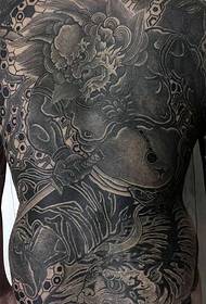 Super self full back černé a bílé osobnosti totem tetování vzor