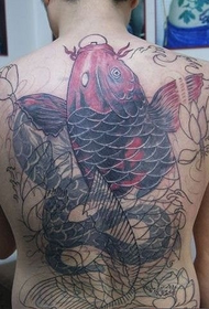 Ilustración de tatuaxe de calamares chinés dominador completo