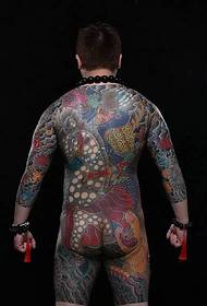 Japanese style totem tattoo pattern covering the entire back