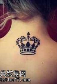 Full back crown tattoo pattern