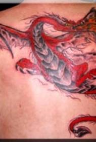 Full color flying dragon tattoo pattern