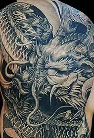 Full-back classic big evil dragon tattoo pattern