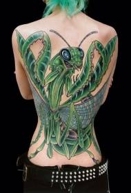 Beautiful green tattoo on the back