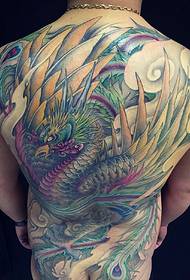 Colorful phoenix tattoo pattern full of personality