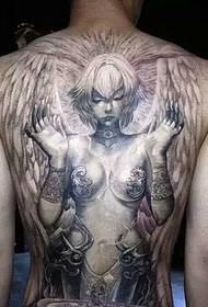 Vrlo ličan crno-bijeli uzorak tetovaže s dva leđa