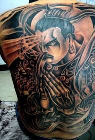 Koko selkä Erlangin jumalan Yang Lan tatuointi