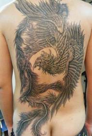 Vanlig Phoenix tatovering på baksiden