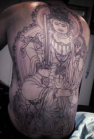 Full back Buddha tattoo pattern