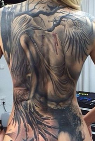 Супер владний повний ангел татуювання візерунок