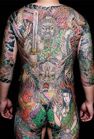 Hanging the back of the traditional big evil dragon tattoo pattern