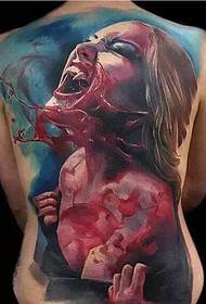 Full-bodied 3d beauty tattoo pattern full of blood