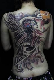 Beauty full back angel wings tattoo pattern