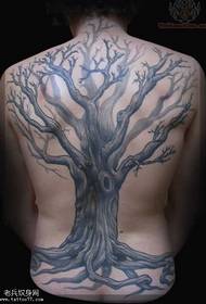 Patrón de tatuaje de monstruo de árbol de espalda completa