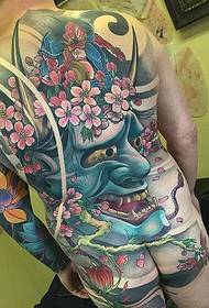 Full-back color, traditional, tattoo, personality, chic