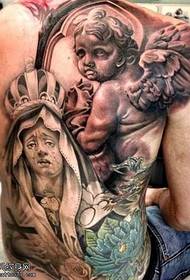Full back European and American gods tattoo pattern