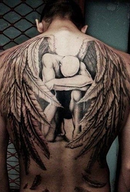 Boys full of angel wings personalized tattoo